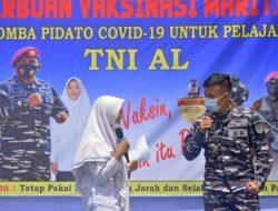 TNI AL Lhokseumawe Tantang Pelajar ‘Lomba Pidato’ Sosialisasi Vaksin Covid 19 di SMPN 1 Dewantara