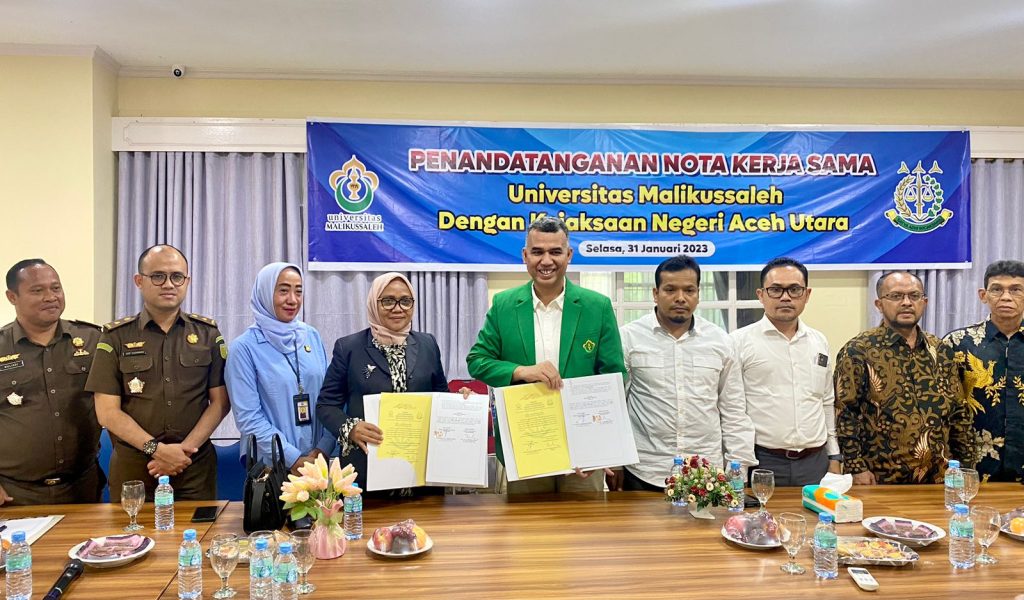 Kejaksaan Negeri Aceh Utara melakukan Penandatanganan Nota Kesepahaman (MoU) dengan Universitas Malikussaleh. Foto: Ist