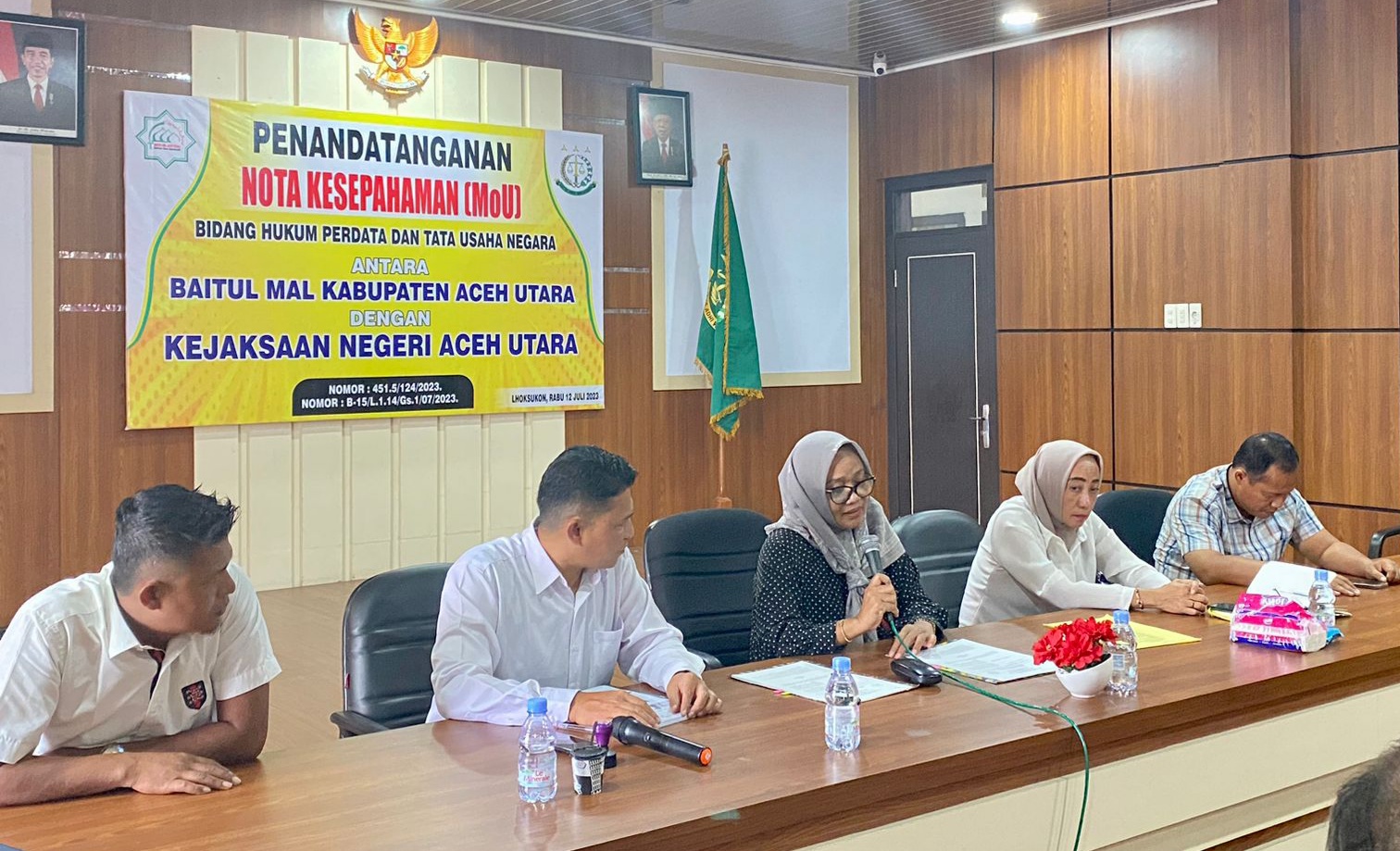 Kejari Aceh Utara melaksanakan penandatangan MoU bersama Baitul Mal. Foto: Ist